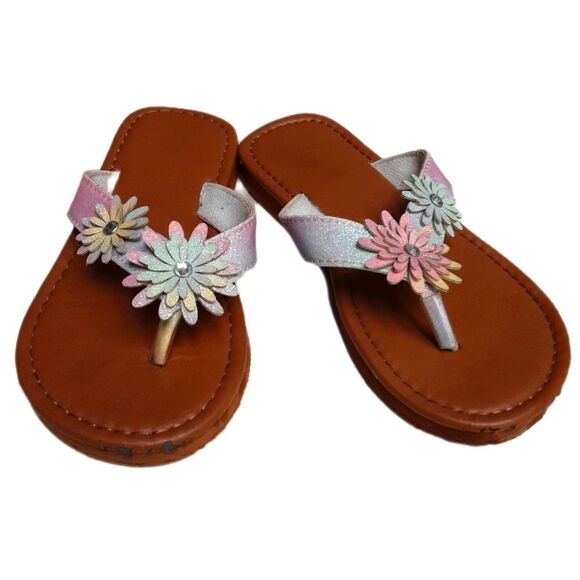 Sandals‎ Girls Pastel Daisy Thong Sz 10 - Picture 1 of 3